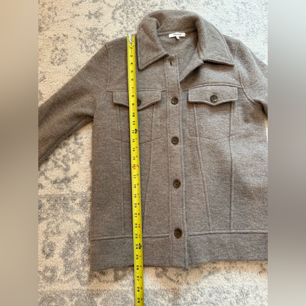 Madewell Boiled Wool Bridgman Sweater-Jacket - Brown - Womens size XS - Picture 8 of 8